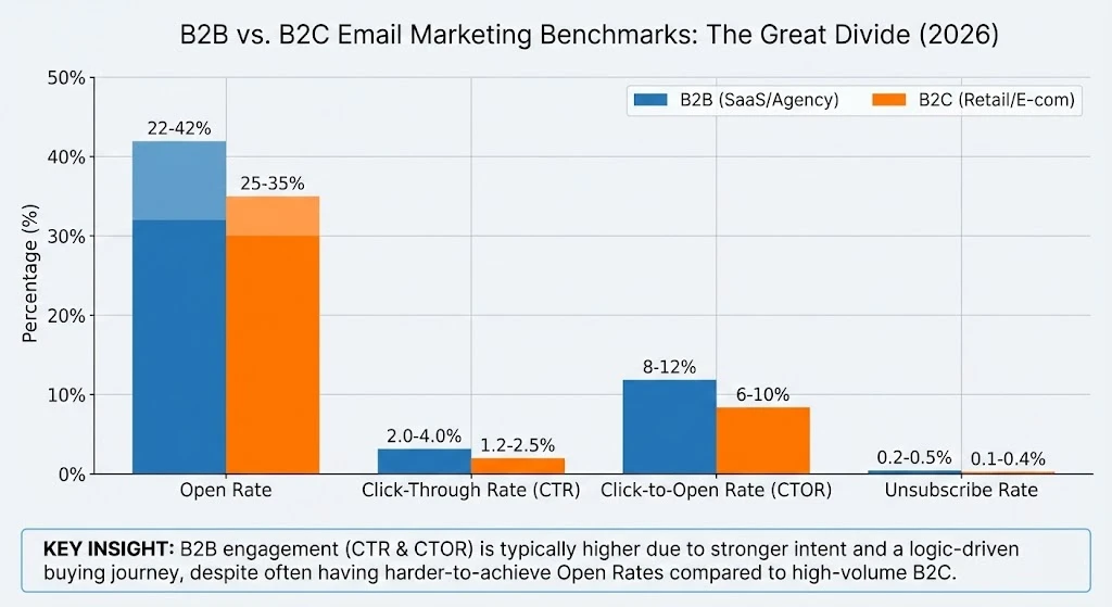 B2B vs. B2C Email Performance Benchmarks