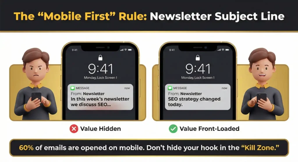The Mobile First Rule: Newsletter Subject Line
