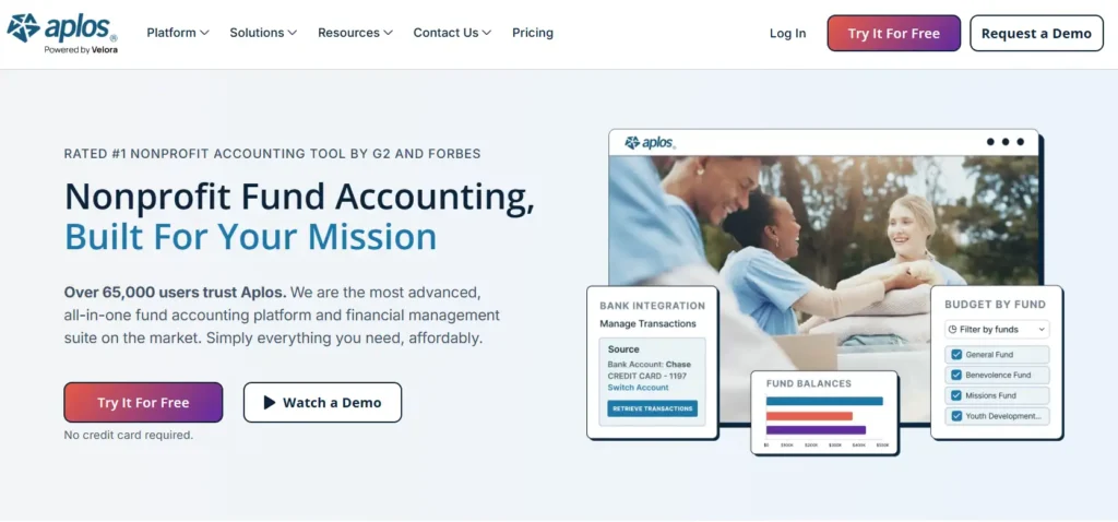 Aplos – Best for Built-in True Fund Accounting