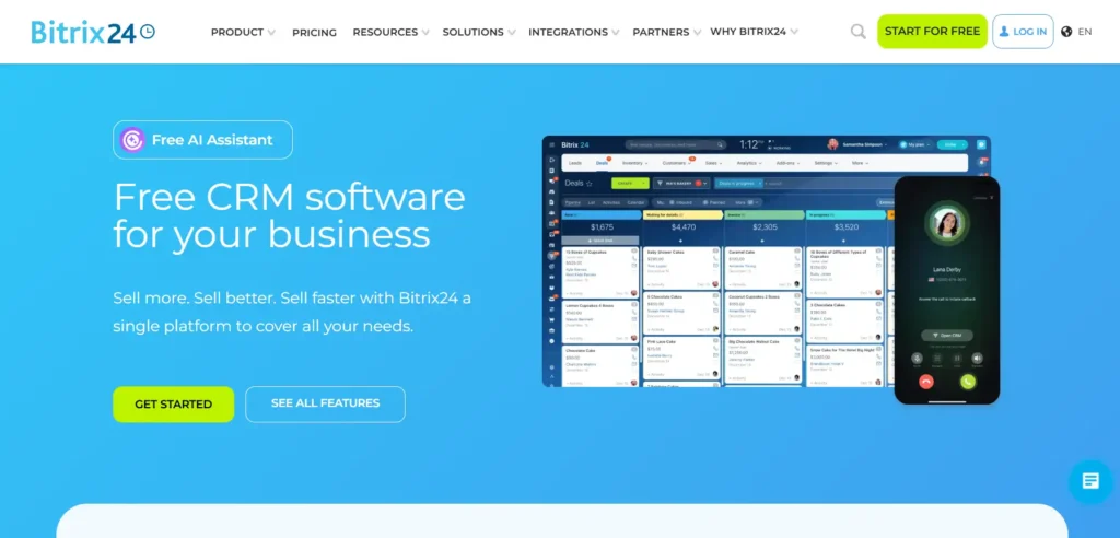 Bitrix24 – Best for Internal Operations and Unlimited Users