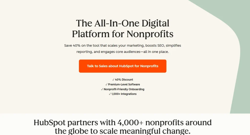 HubSpot for Nonprofits – Best for Scaling Marketing Teams