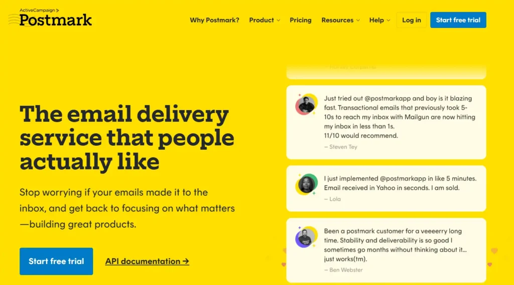 Postmark (ActiveCampaign) - Best Deliverability Speed (Time-to-Inbox)