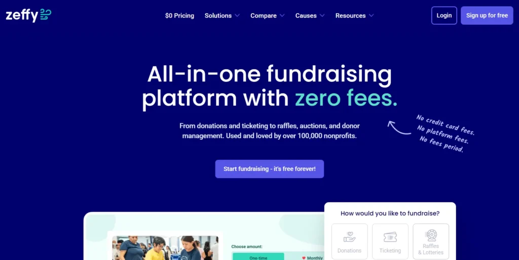 Zeffy – Best for Zero-Fee Core CRM & Event Management