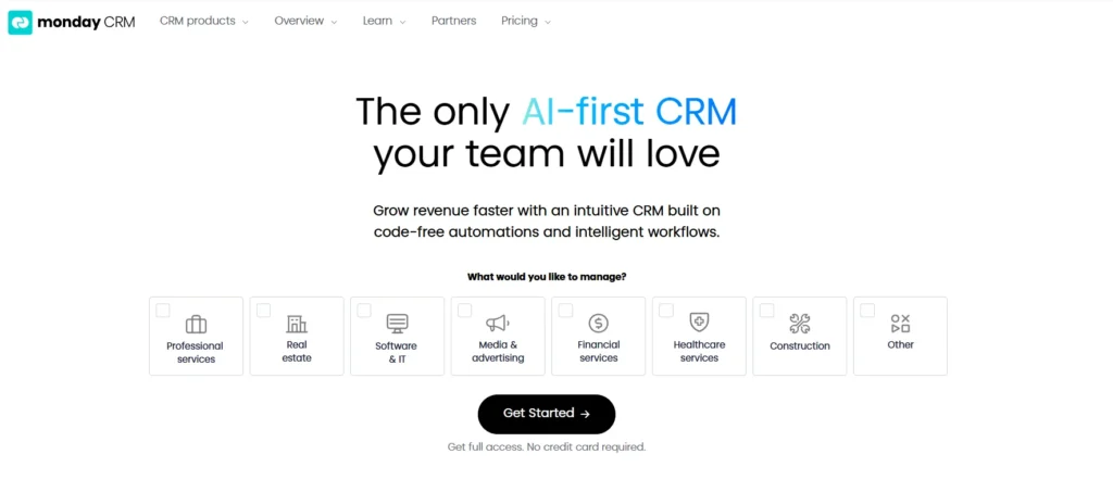Monday sales CRM – Best B2B CRM for Project-Led Sales