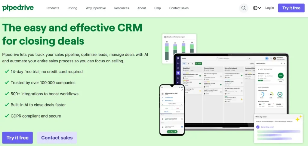 Pipedrive – Best B2B CRM for Pure Sales Teams